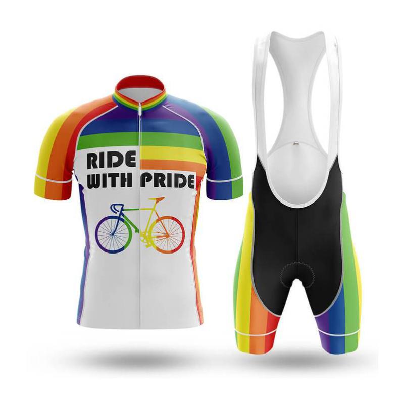 

Racing Sets 2021 Ride With Pride Men Cycling Jersey Set Sports Team Bike Clothing Quick Dry Summer Sleeve Shirt Bib Short Gel Pad, Photo style
