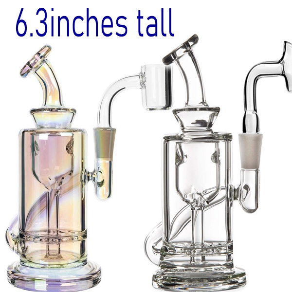 

HOOKAHS mini portable glass Bongs Recycler Oil Rigs Beaker Dab bong Smoking Pipes dabber Accessory banger