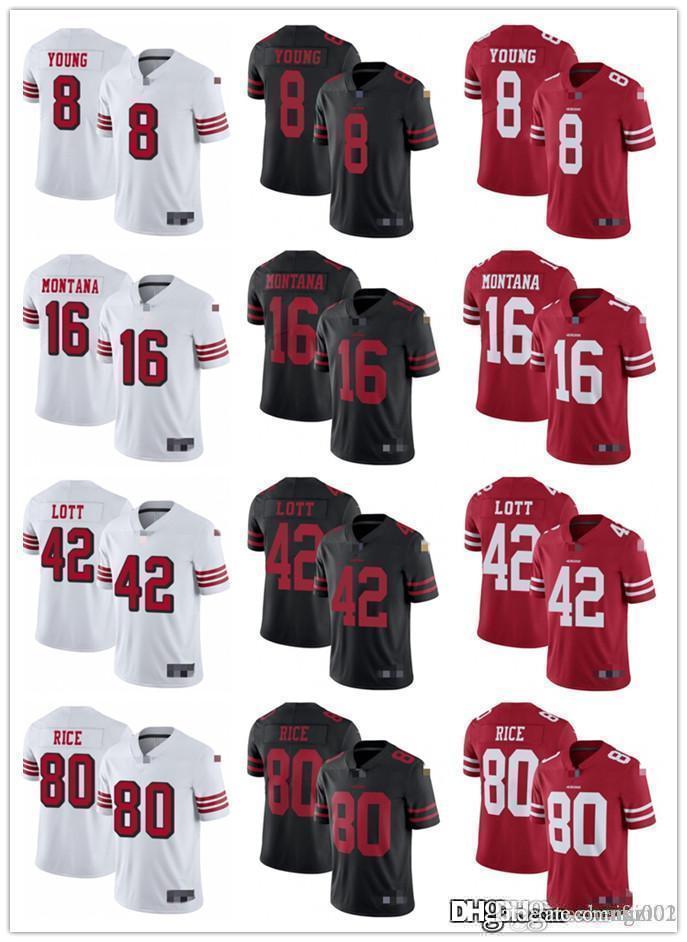 

Mens Womens Youth San Francisco 49ers 8 Steve Young Red 16 Joe Montana Black 42 Ronnie Lott White 80 Jerry Rice Football Jerseys, Black;red
