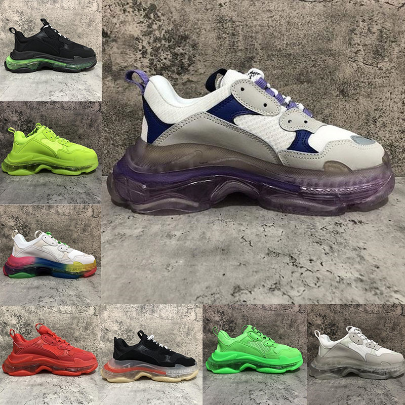 

2021 fashion sneakers clear sole balenciaga balenciaca balanciaga balencaiga triple s casual dad shoes men women platform 17FW paris, Black
