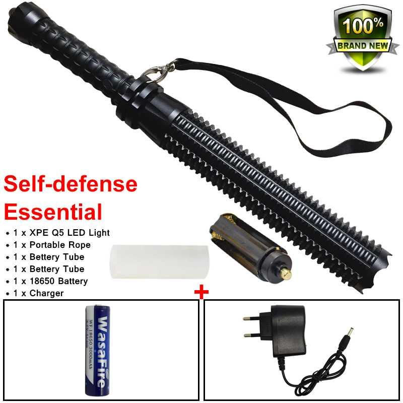 

800LM Zoomable Self Defense Torch Adjustable Focus Rechargeable Flashlights Q5 Stick Flash Light Torches