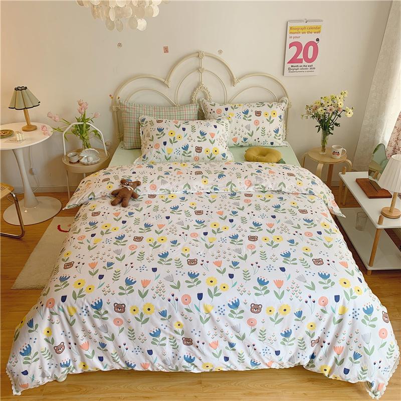

American Floral Bedding Set For Home Sets Cute Sheet Girl Bed Qulit Linens Duvet Cover Flat