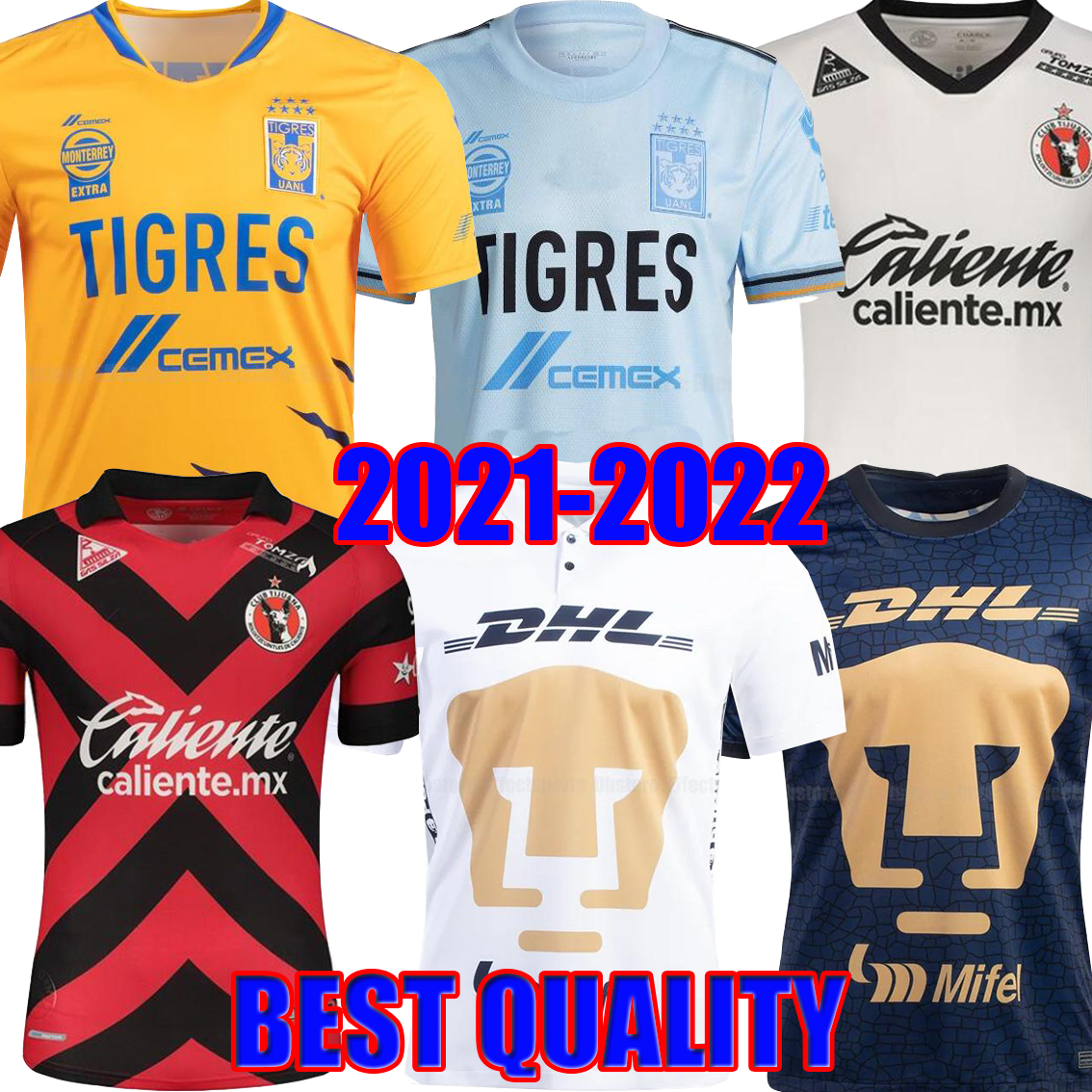 

2021 2022 NAUL Tigres Soccer Jerseys GIGNAC 20 21 22 Home Away Third 7 Stars VARGAS World Cup Monterrey Camiseta de Futbol UNAM LIGA MX Top Thailand Football Shirts, Image