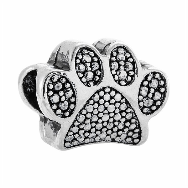 

Wholesale 30Pcs Dog Paw Print Pendant Charm 925 Sterling Silver European Charms Beads Fit Pandora Bracelets Snake Chain Fashion DIY Jewelry
