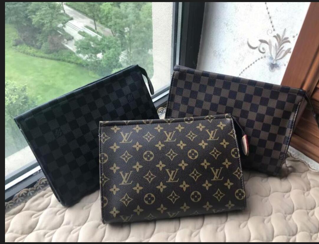 

LV LOUIS 1 VITTON Women Clutch Bags Toiletry Pouch Handbags Purses Men Wallets Leather Handbag Shoulder Bag Wallets, Red;black
