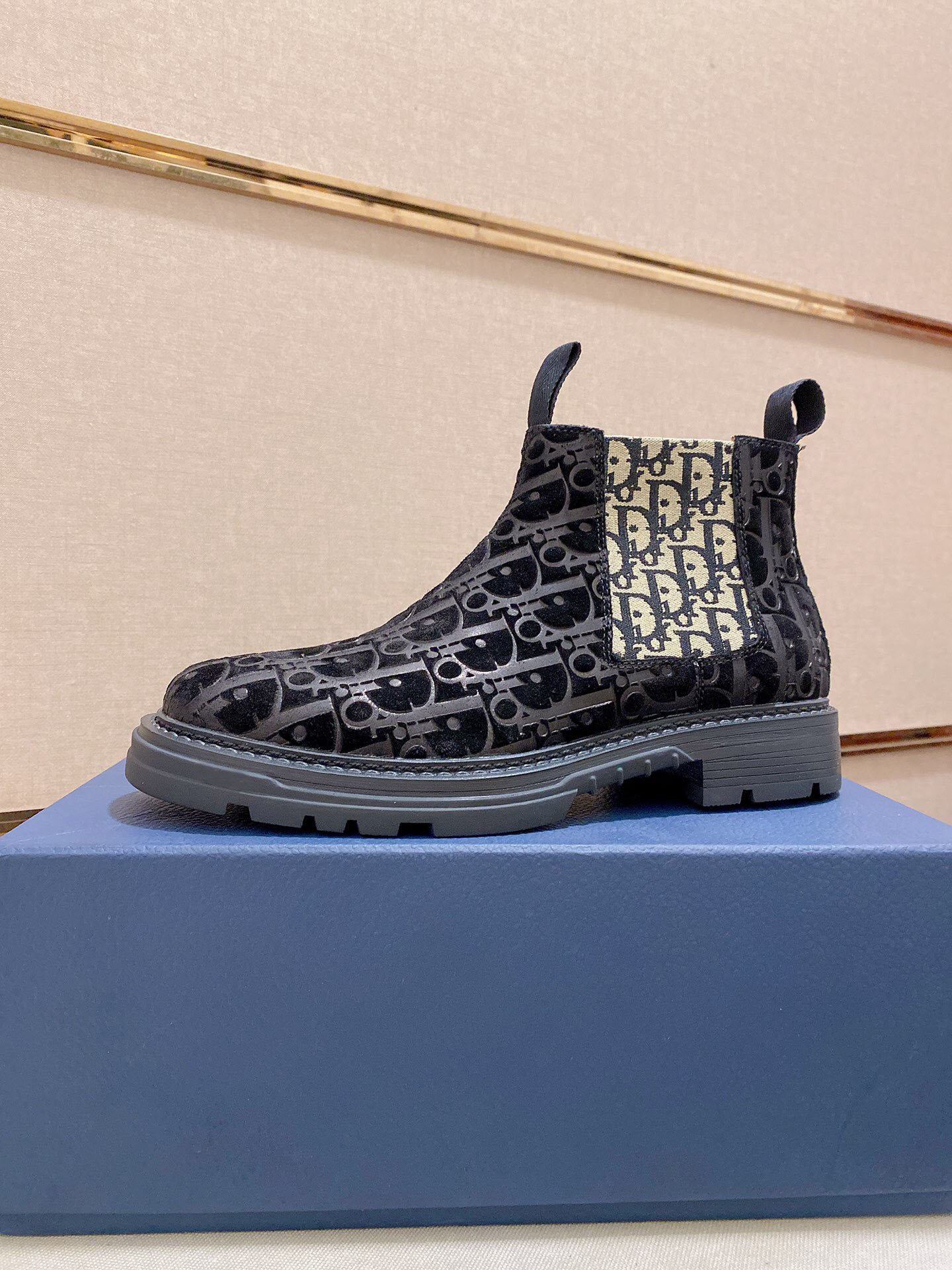

New Men's Classic Motorcycle Ankle Boots Handmade Winter Party Business Dress Shoes Men Brand Designer Casual Shoes Size 38-45, Black