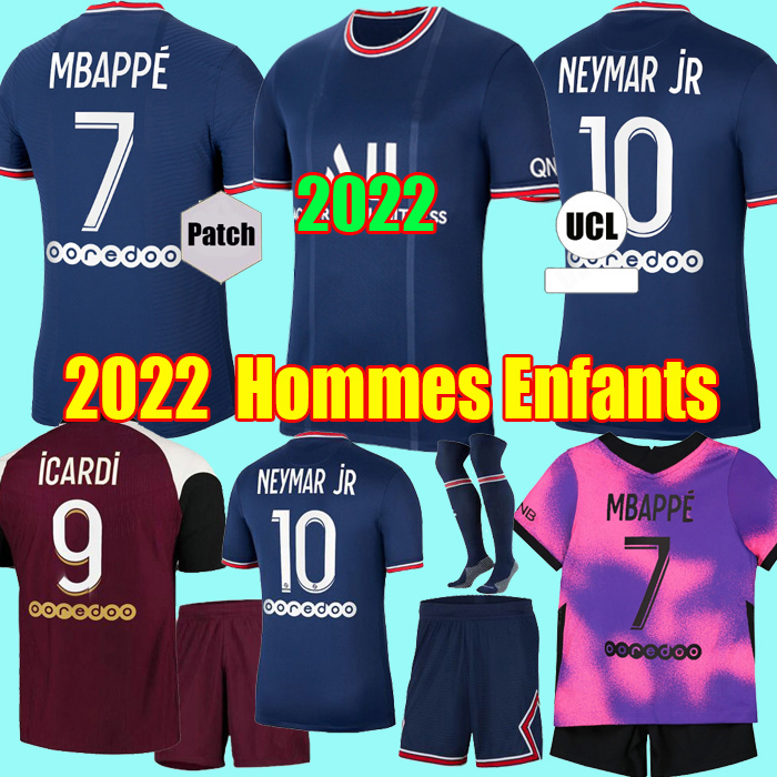 

21 22 MBAPPE VERRATTI soccer jersey 4th 2021 2022 MARQUINHOS DI MARIA KEAN KIMPEMBE football shirts men fourth kids kits sets uniforms, Kids away