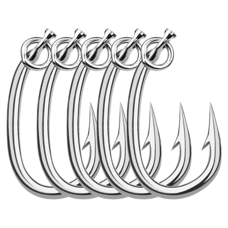 

Fishing Hooks 5pcs/lot 10/0# 11/0# 12/0# 13/0# 14/0# Stainless Steel Saltwater Hook Tuna Anzol Pesca Jig Carp Fishhook Tackle