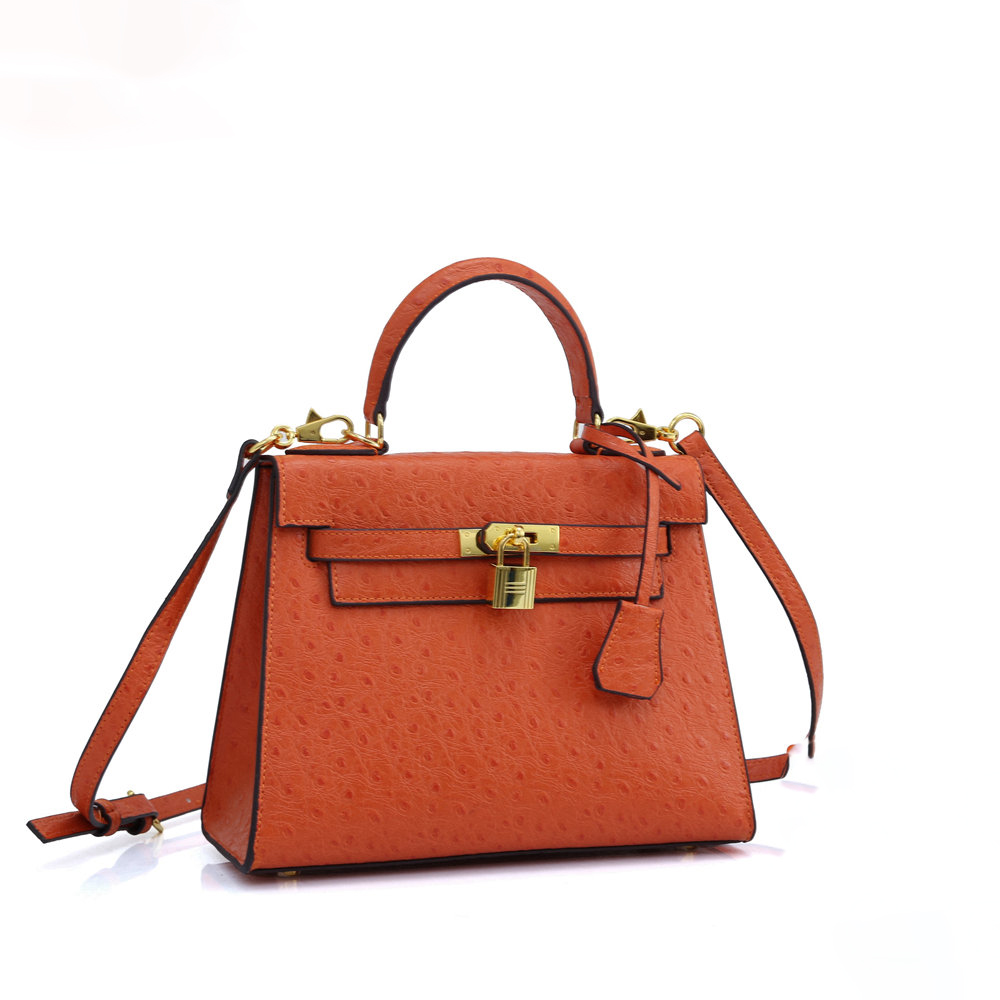 

Women Fashion Designer Purse Shoulder Bags Totes with Stamped Lock Cowskin Genuine Leather Handbag High 25CM ostrich pattern, Package