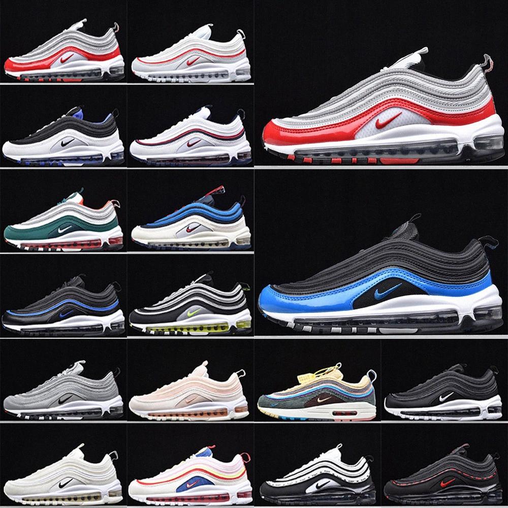 

Nike Airmax Air Max 97 Running Shoes for Mens Womens 97s Mschf Lil Nas x Satan Luke Inri Jesus Vapormax White Ice Sean Wotherspoon Undefeated UNDFTD Trainers Sneakers, 14