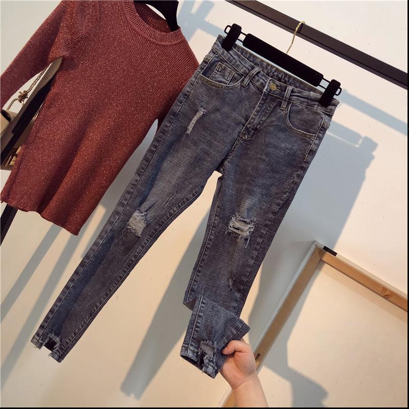 

women jeans spring pencil for woman plus size blue elastic stretchy skinny