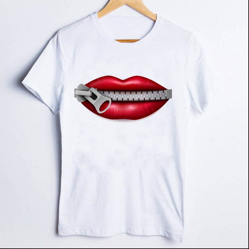 

tees print funny cartoon womens lip printing trend cute 90s fashion ladies t shirt clothes lady clothing female, White