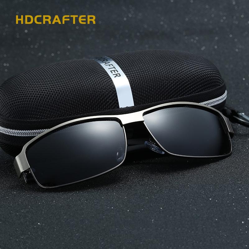 

High Quality Retro Sunglasses Men Polarized Driving Sun Glasses Mens Outdoor Metal Frame Vintage Brand Designer Eyewear, White;black