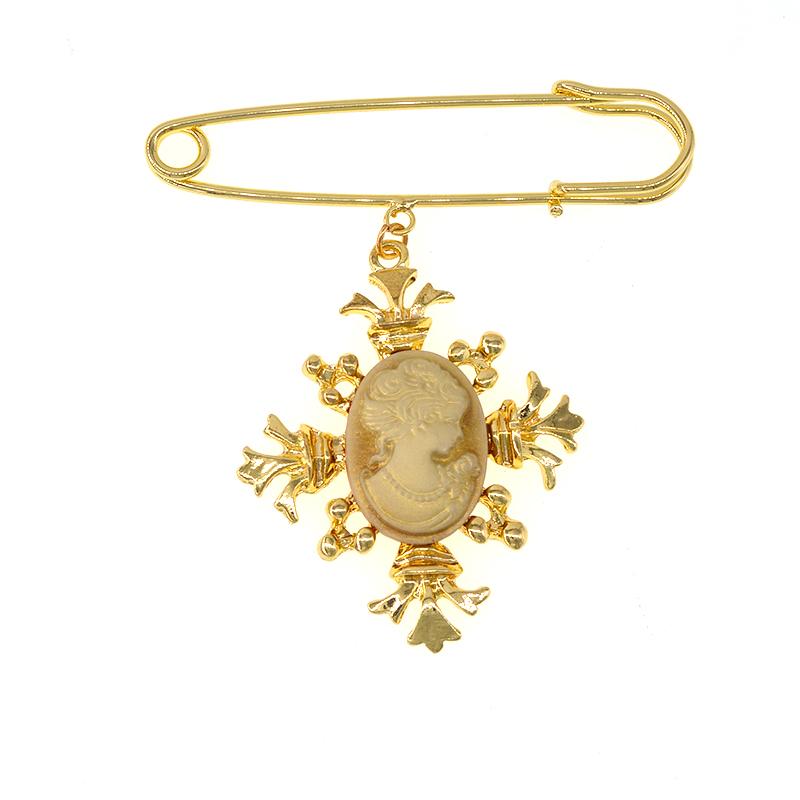 

Pins, Brooches Baroque Metal Vintage Fashion Full Rhinestone Gold Pins Jewelry For Women Christmas Gifts Clip