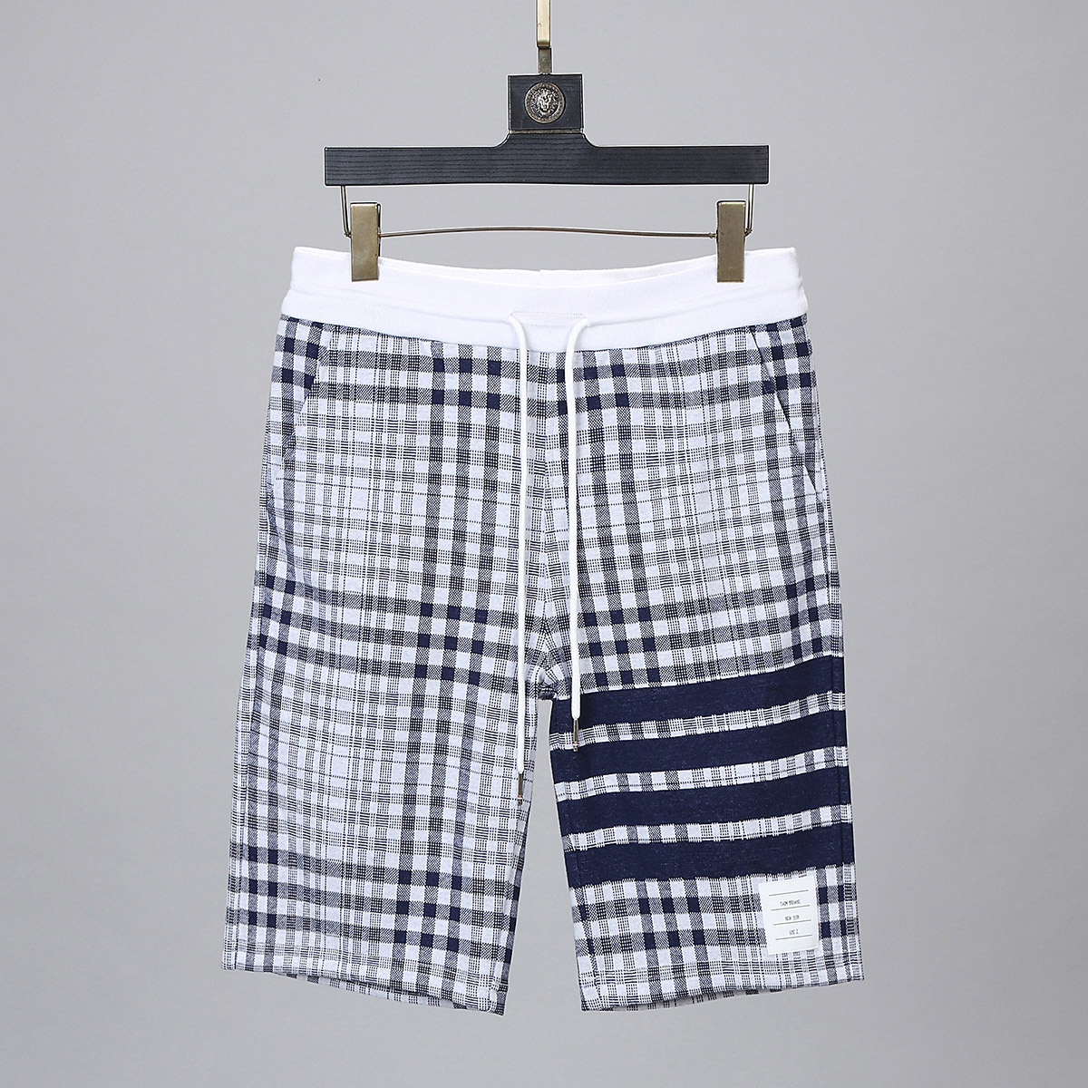 2021 Summer New Men's Plaid Shorts Yarn-dyed Four Bars Men and Women Same Korean Casual Sports Beach Guard Pants