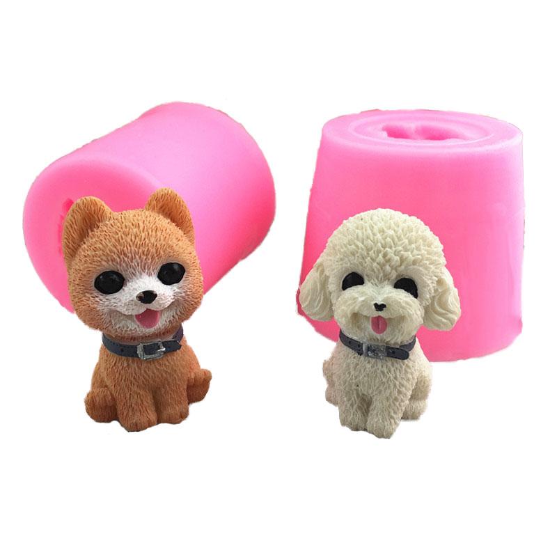 

Mini Baume Teddy 3D Cute Pet Mousse Silica Gel Mold Baking Decoration Turning Sugar Decorative Cake Tool Moulds