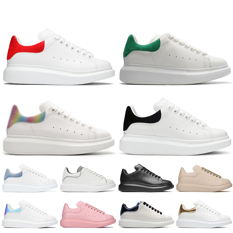 

Oversized Fashion Top Quality Women Mens Luxury Designer Shoes McQueens Leather White Black Red Green Flat ACE Platform Sneakers Pink Beige Alexanders Trainers, D15 triple pink 36-40
