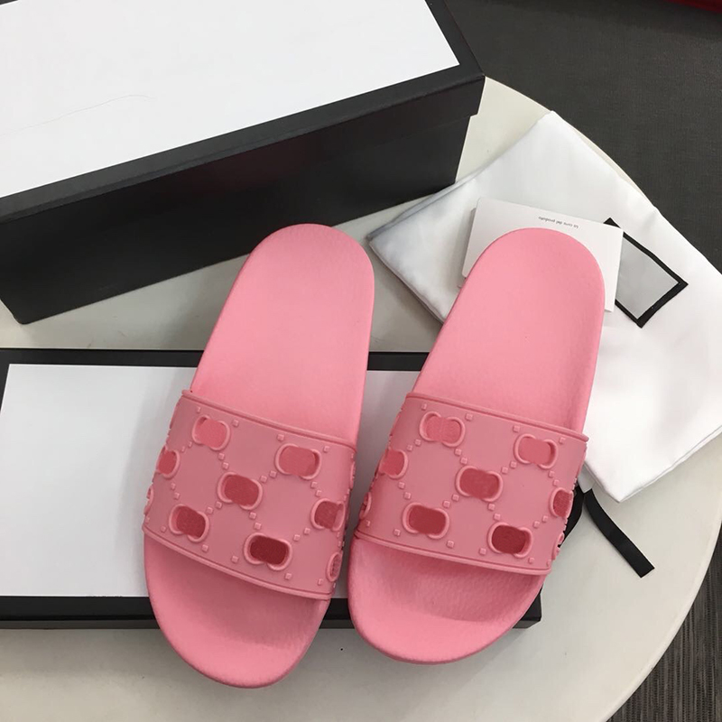 

Men Rubber Slide sandals Designer Slides High Quality Causal Non-Slip Slides Summer Huaraches Flip Flops Slippers with BOX Size 5-11, Black