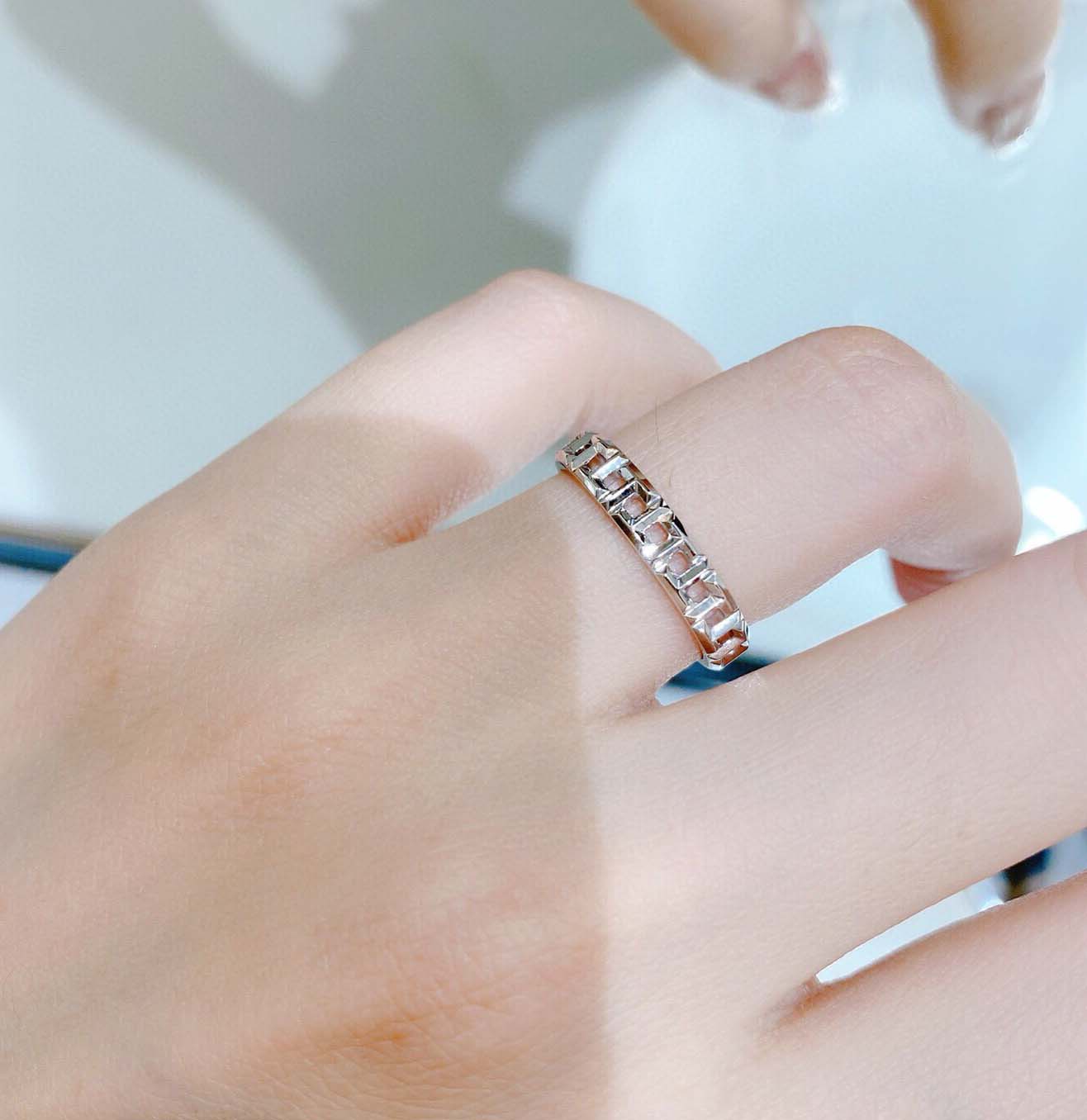 

S925 silver punk band ring in rose gold plated and platinum color for women engagement jewelry gift hollow design PS4691