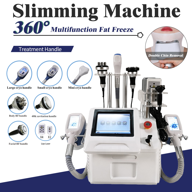 

Latest 360 Degree Cryolipolysis 3 Cryo Handles Fat Freezing Big Suction Weight Reduction Fast with 40k Cavitation Rf Laser Beauty Machine