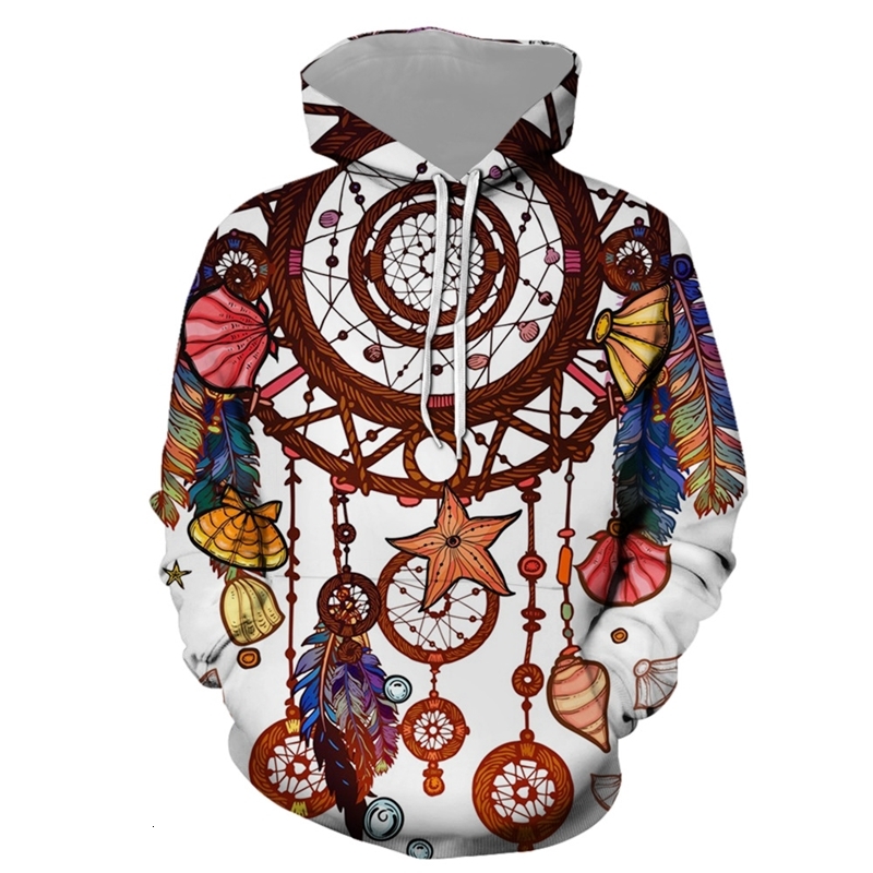

Dream catcher fashion hooded sweaters spring and autumn winter tide br printed men's women's