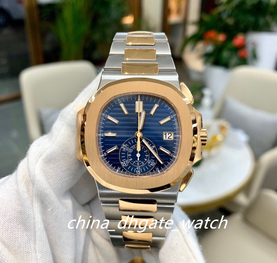 

KFactory Mens Watch Wristwatch New Automatic N@utilus 40mm 5980/1R Blue Dial Gold Men's Watches