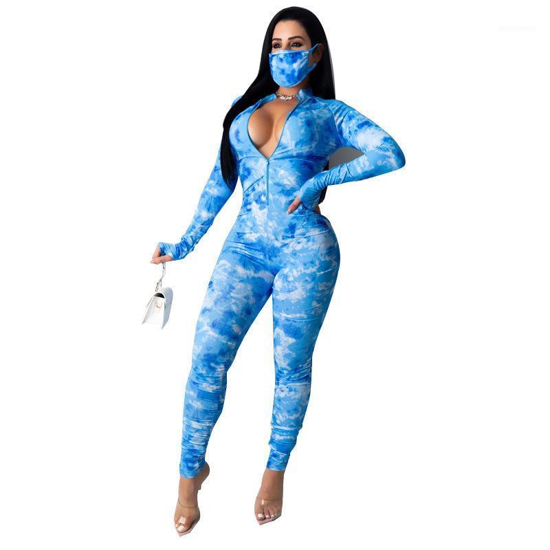 

Autumn Jumpsuit European And American Women' Rompers High Waist Tight Hip Sports Jumpsuits, Blue