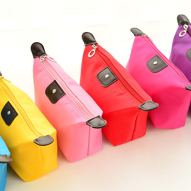 

Cosmetic Bags For Women MakeUp Pouch Solid Make Up Bag Clutch Hanging Toiletries Travel Kit Jewelry Organizer Holder Casual Purse Colors