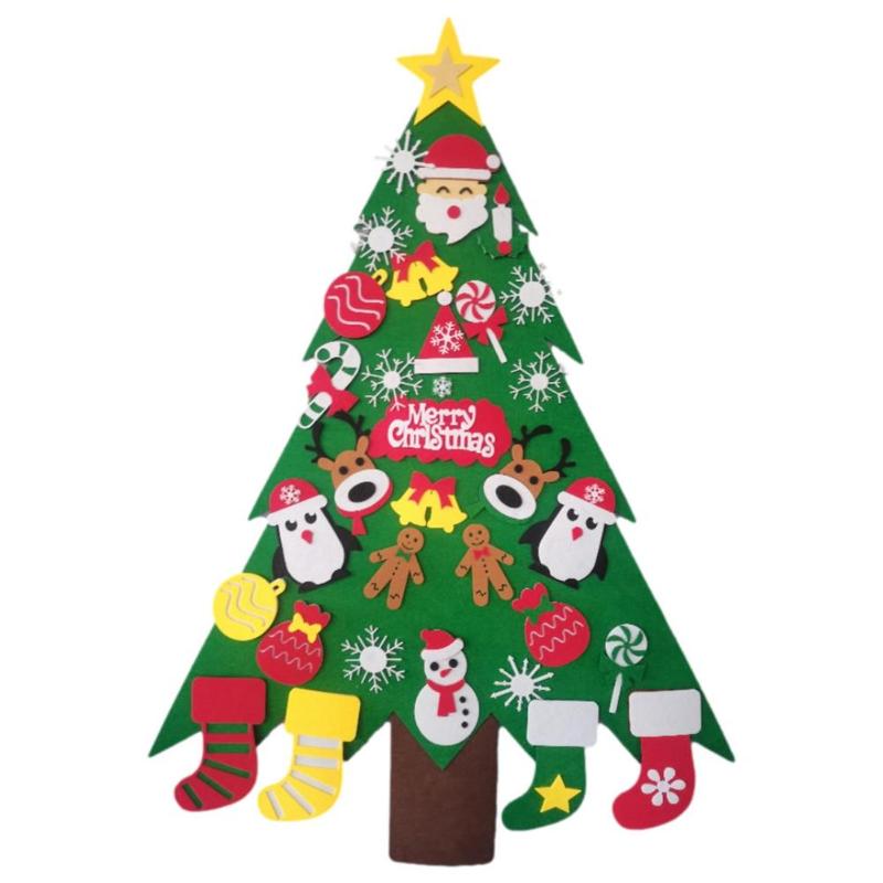

Christmas Decorations DIY Felt Tree Set Detachable Ornaments Kid Wall Decoration Mounted Kids Gifts Party