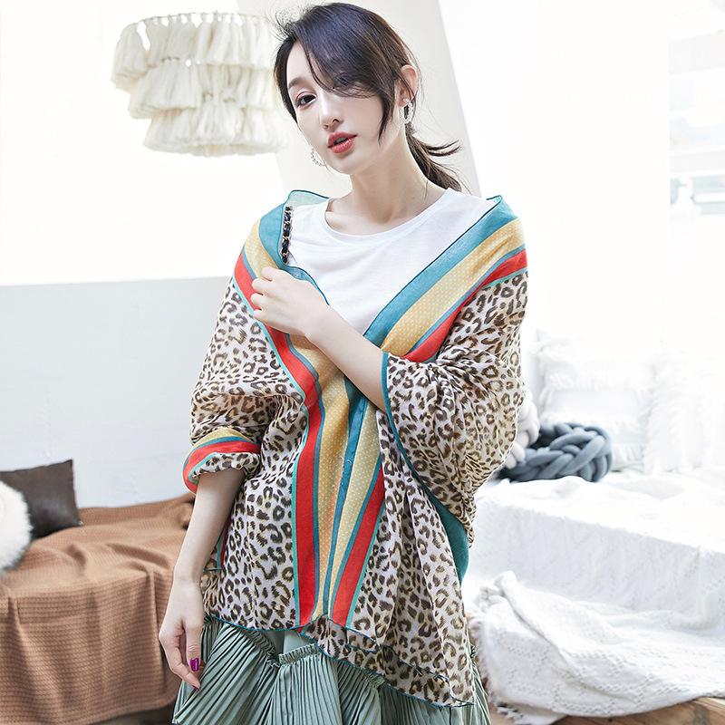 

Scarves Spring And Summer Print Casual Sun Protection Sunscreen Scarf Shawl Trend Sweet Wild Beach Breathable Cotton Linen, Blue;gray