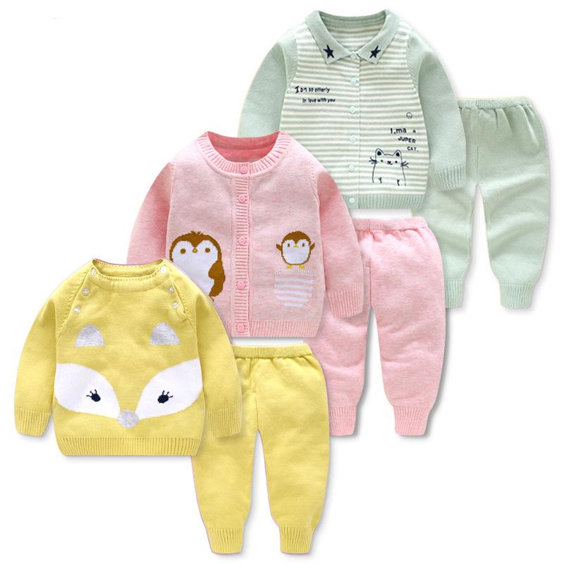

Baby Girl Winter Cloth Warm Sweater Knitting Toddler Clothes Set Children Clothing Sets Kids Autumn Christmas Outfits Pullover, Blue
