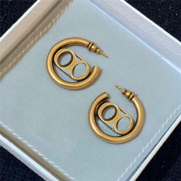 

Have stamp fashion letter hoop earrings aretes orecchini for women party wedding lovers gift jewelry engagement with box, Golden;silver