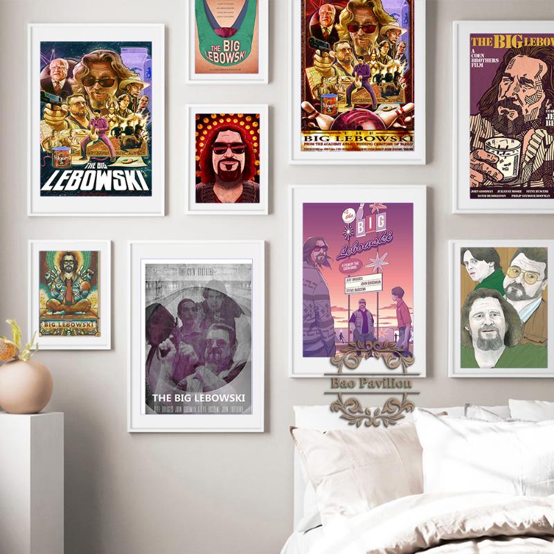 

Paintings The Big Lebowski Comedy Movie Vintage Art Prints Poster Star Actor Abstract Illustration Wall Picture Canvas Painting Home Decor