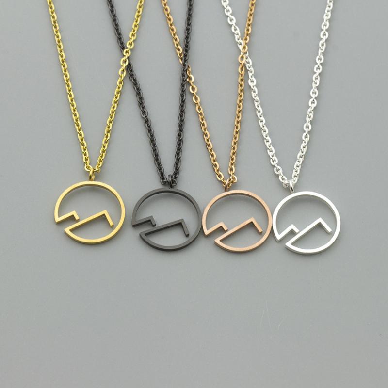 Simple Mountaineering Jewelry Stainless Steel Necklace Clavicle Chain European Fashion Charms Pendant Necklaces For Women-image-697434910