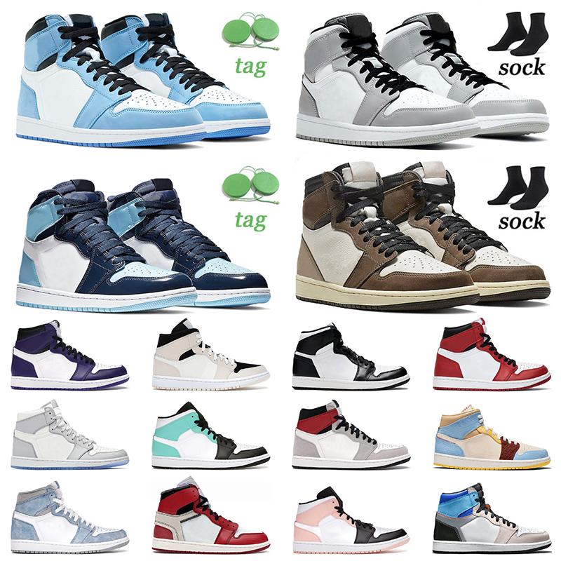 

Top Quality 1 1s University Blue High Basketball Shoes Air Jorden White Chicago Mid Light Smoke Grey UNC Obsidian Fearless Prototype Off Ret