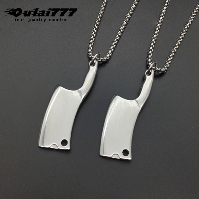 

Pendant Necklaces Chain Necklace Men Stainless Steel Slice Hip Hop Long Male Accessories Fashion Exquisite Jewelry On The Neck