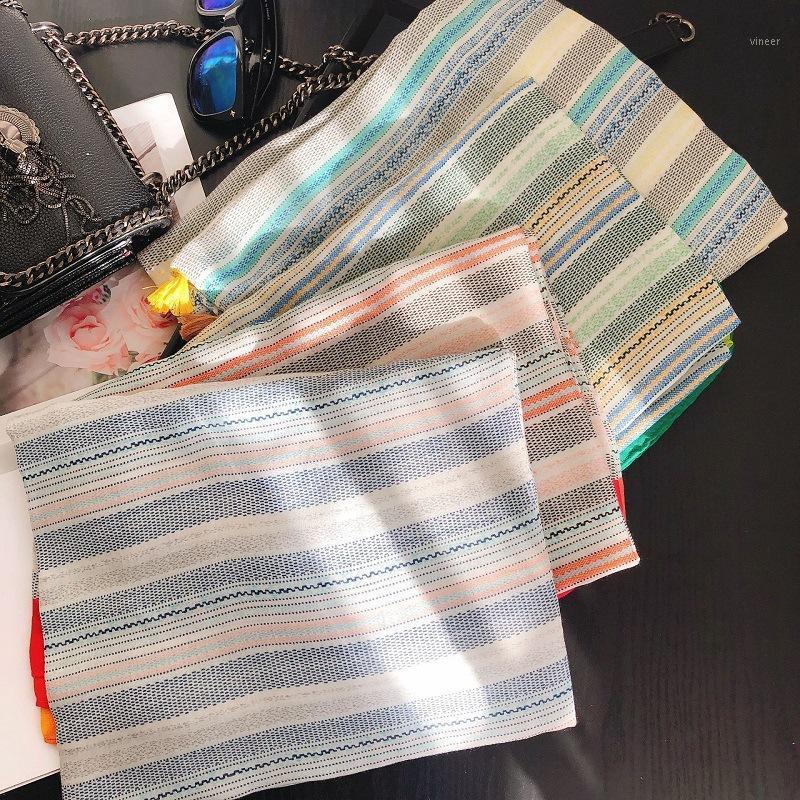 

Scarves Striped Shawl Soft Color Scarf Fashion Women Malaysia Turban Muslim Hijabs, Blue;gray