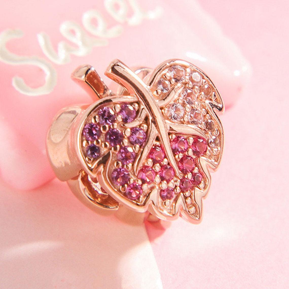 

Factory wholesale 925 Sterling Silver Metal & Rose Gold Plated Sparking Leaf Charm Bead For European Jewelry Charm Bracelets