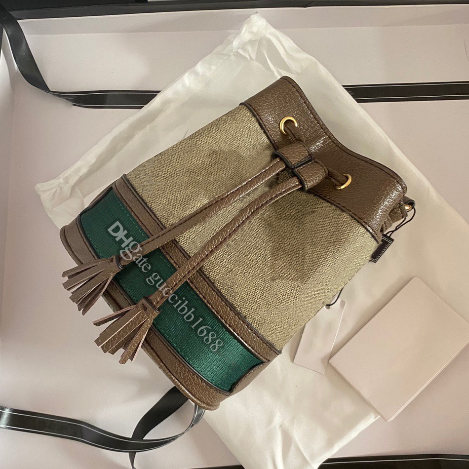 

High quality canvas letters print mini Drawstring Bag luxury designer handbags women purse cross body leather trim shoulder bucket bags with date code, Contact us
