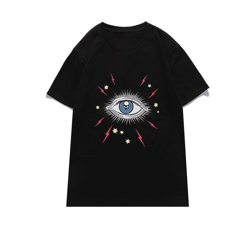 

Trendy Eyes printing T shirt Luxury Men Designer Short Sleeve High Quality Black White Tees Size S-XXL