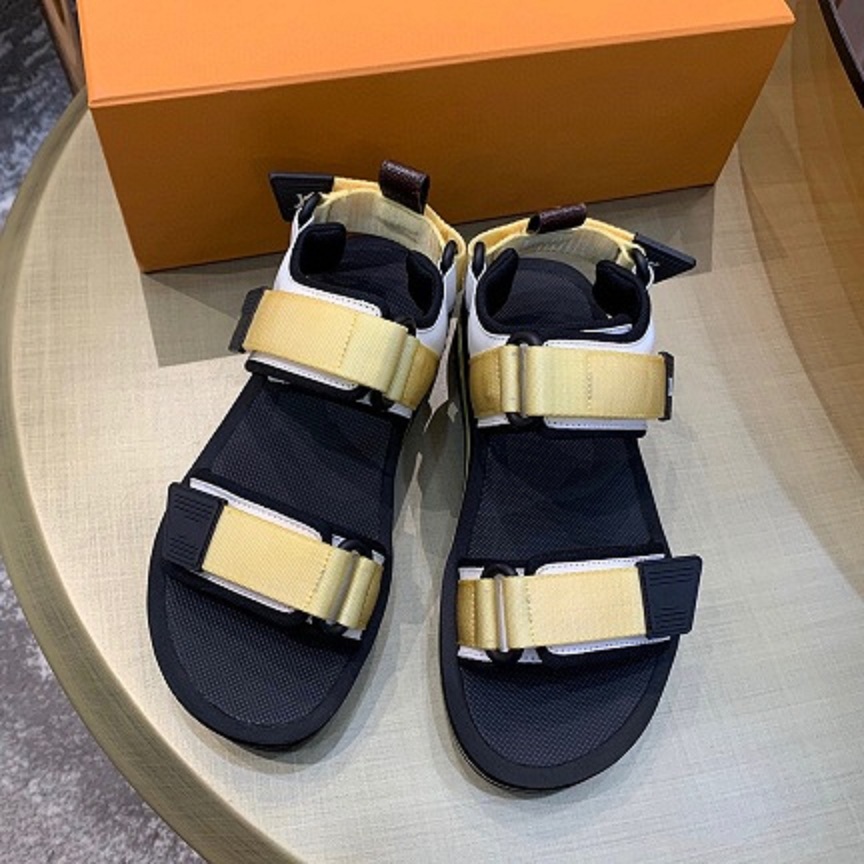 

Leather sports sandals for women with soft soles light summer flats hook&loop go with casual open toe beach shoes, Black