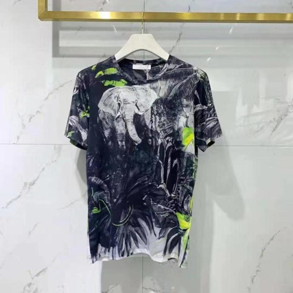 

2021 Summer new fashion mens elephant t shirts ~ CHINESE SIZE tshirts ~ beautiful mens new designer short sleeve t shirts, White;black