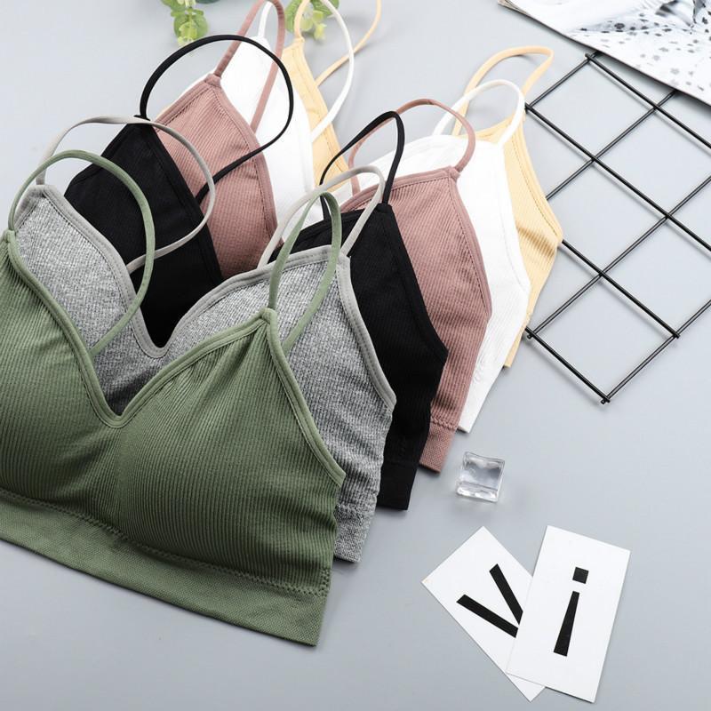 

Camisoles & Tanks CHRLEISURE Elastic Gathering Bralette Push Up Bra Summer Anti-light Korean Style Wild Tube Top Sexy No Rims, Green