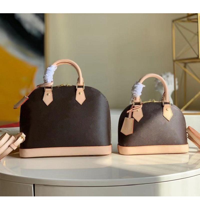 

Higt quality Alma BB Tote Fashion Women Shoulder Bags Chain Messenger Bag Leather Handbags Shell Purse Ladies Cosmetic Crossbodys wallet, Brown letter