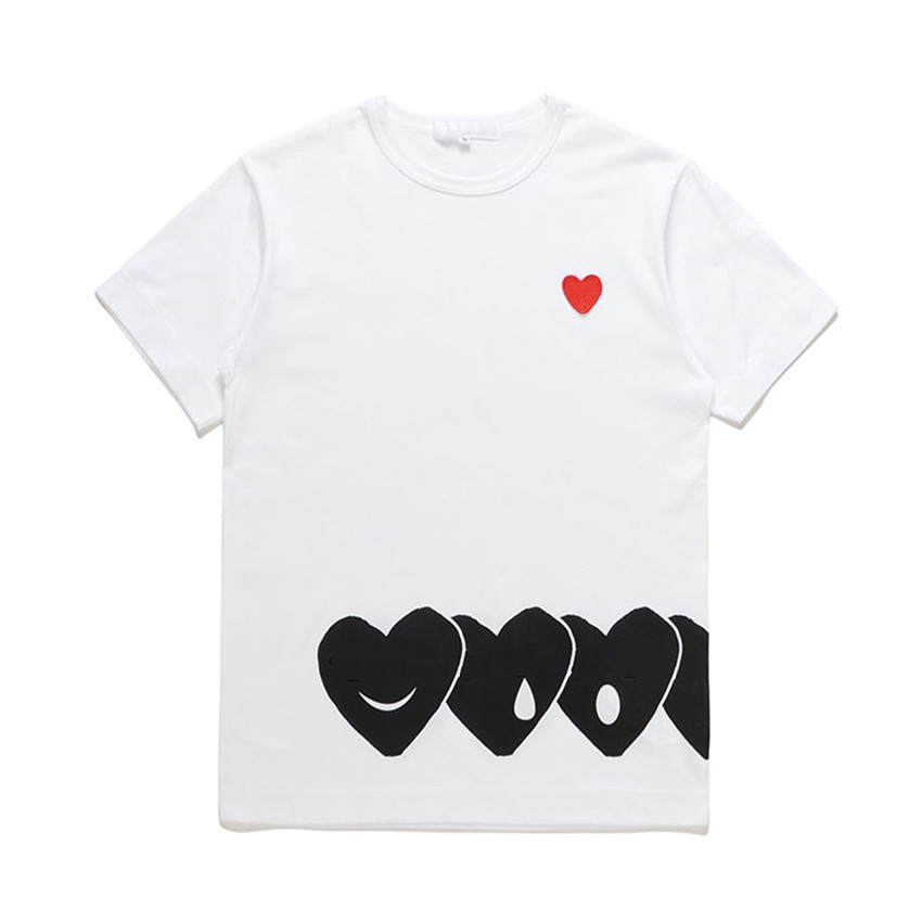

2021 PLAY unisex t shirt #C008 off summer fashion men women tees harajuku luxury stylist heart pattern white Tshirts designers CDG casual clothing, White;black