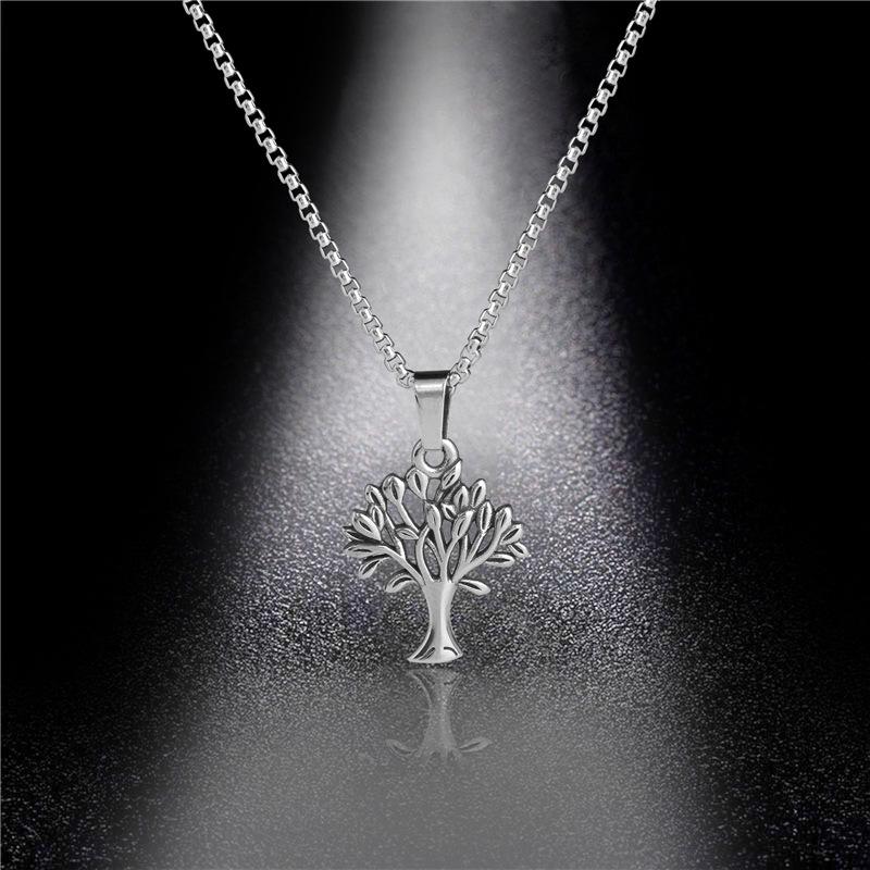 

Pendant Necklaces Vintage Stainless Steel Tree Of Life Necklace Women Statement For Femme Friend Birthday Gift
