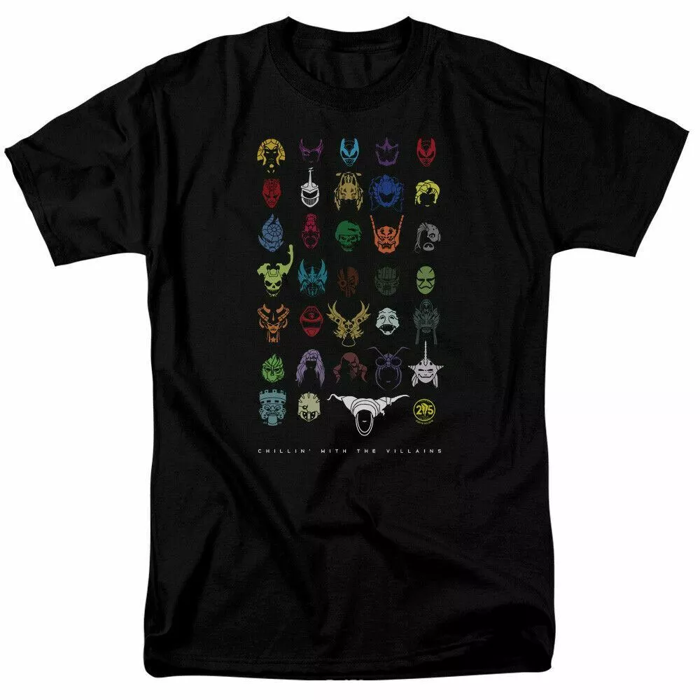 

Mighty Morphin Power Rangers Villains T Shirt Mens Licensed Classic TV Black, White;black