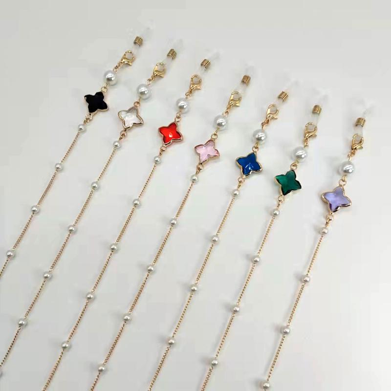 

Sunglasses Frames Women Eyeglass Chain Plastic Bead Heart Color Crystal Charm Eyewear Retainer Reading Glasses Holder Strap Mask Hanging Rop