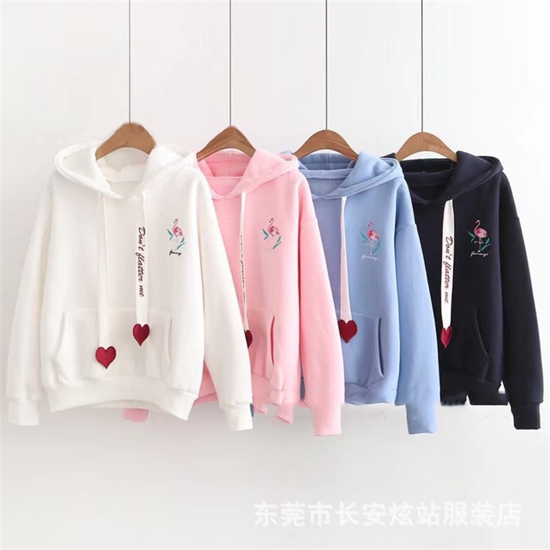 

Women's 2021 Korean new autumn and winter loose version versatile hooded sweater coat women's wear, Multi-a multi-color mix
