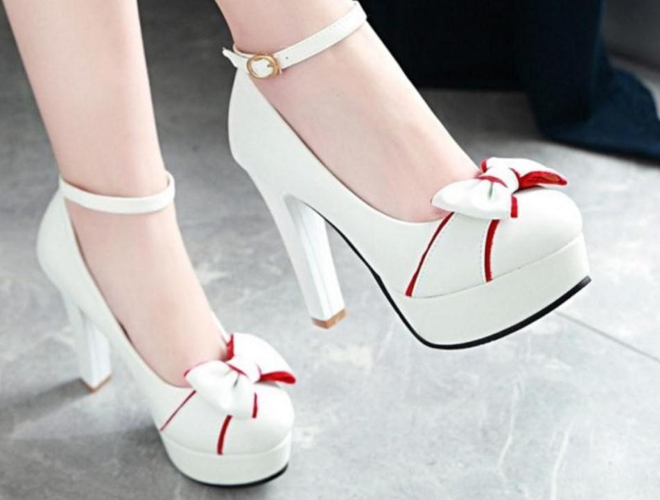 

women's shoes in spring and autumn high Coarse heel round head waterproof table@206, Pink